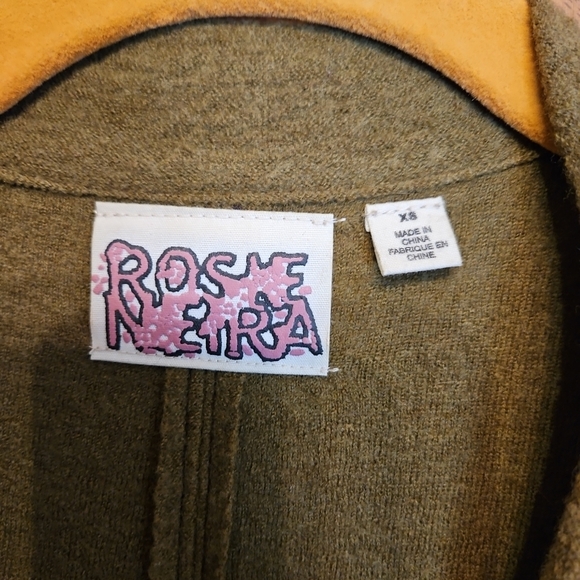 Anthropologie Rosie Niera Women's Olive Green Jacket with Plaid Trim - Picture 3 of 8